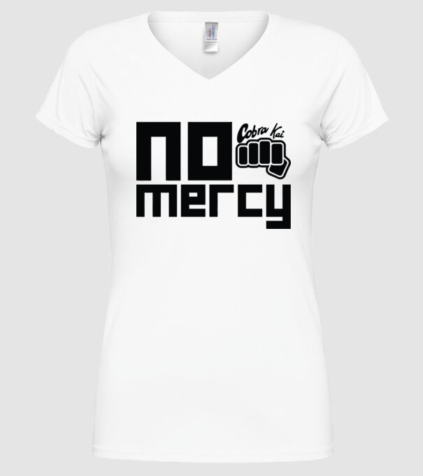 No mercy cobra kai model alb pe tricou