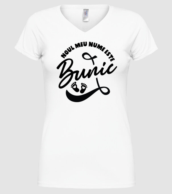 Noul meu nume este Bunic model alb pe tricou