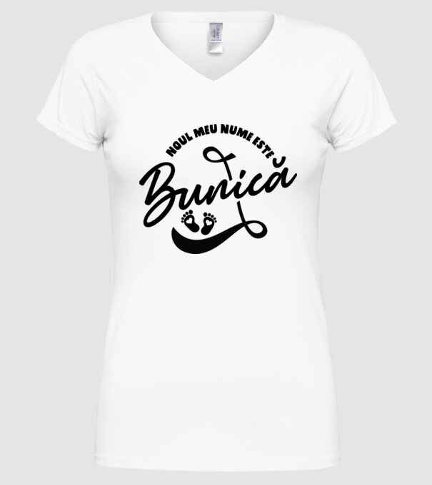 Noul meu nume este Bunică model alb pe tricou