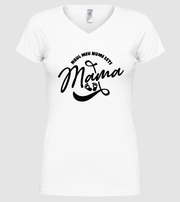 Noul meu nume este Mama model alb pe tricou