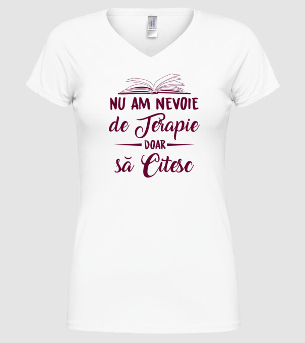 nu am nevoie de terapie, doar să citesc model alb pe tricou