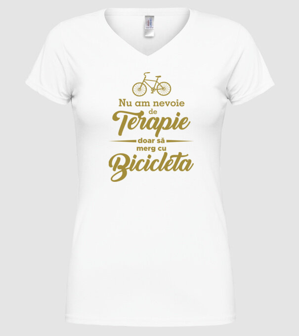 nu am nevoie de terapie, doar să merg cu bicicleta model alb pe tricou