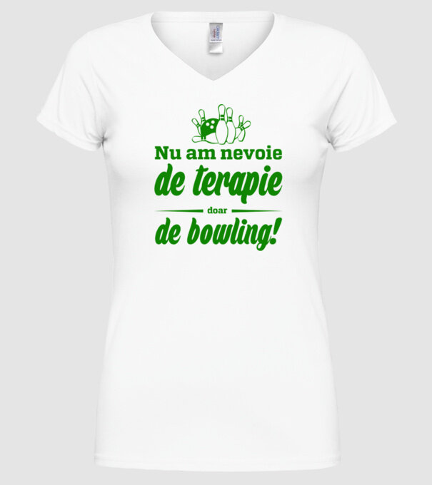 nu am nevoie de terapie doar de bowling model alb pe tricou