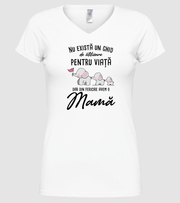 Nu există un ghid de utilizare pentru viață, dar din fericire avem o mamă model alb pe tricou