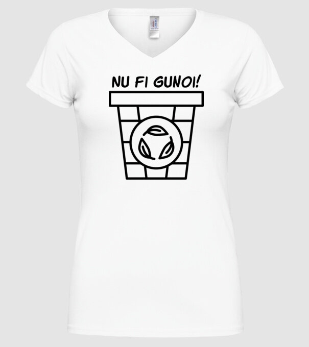 Nu fi gunoi model alb pe tricou