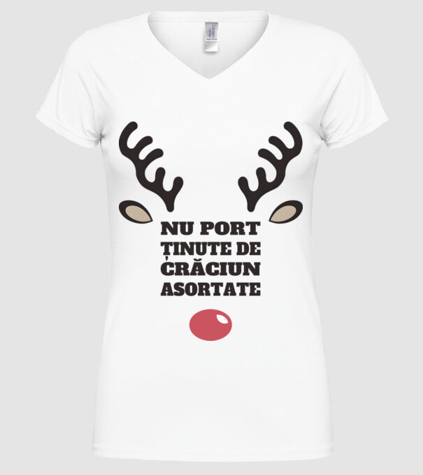 Nu port ținute de crăciun asortate crăciun chiar căprioară Alb model alb pe tricou