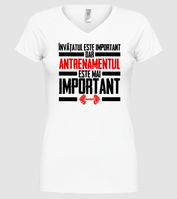 învățatul este important, dar antrenamentul este mai important model alb pe tricou