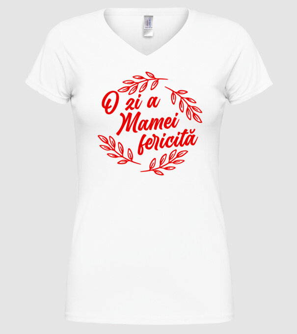 O zi a mamei fericită model alb pe tricou