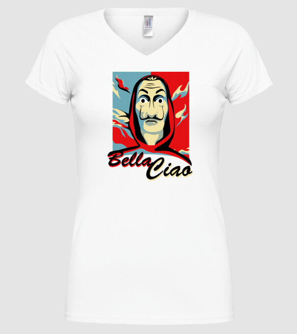 obey bella ciao model alb pe tricou