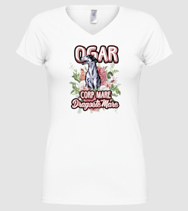 Ogar - picioare lungi dragoste multă model alb pe tricou
