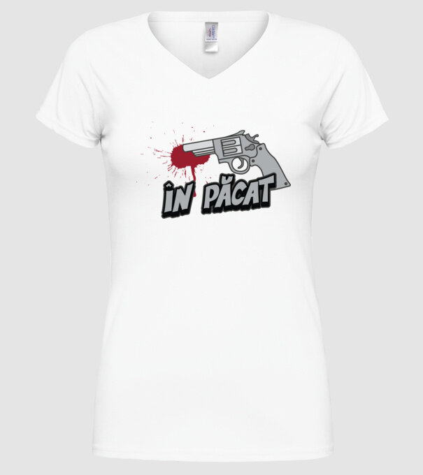 în păcat model alb pe tricou