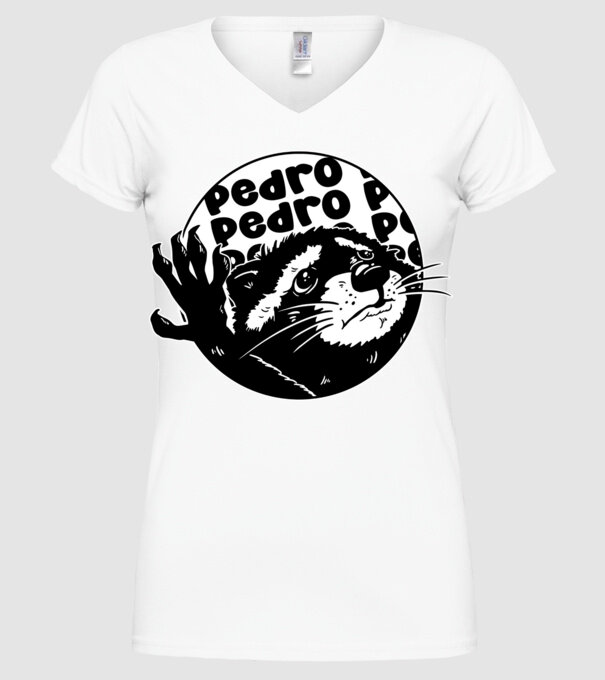 Pedro circle model alb pe tricou