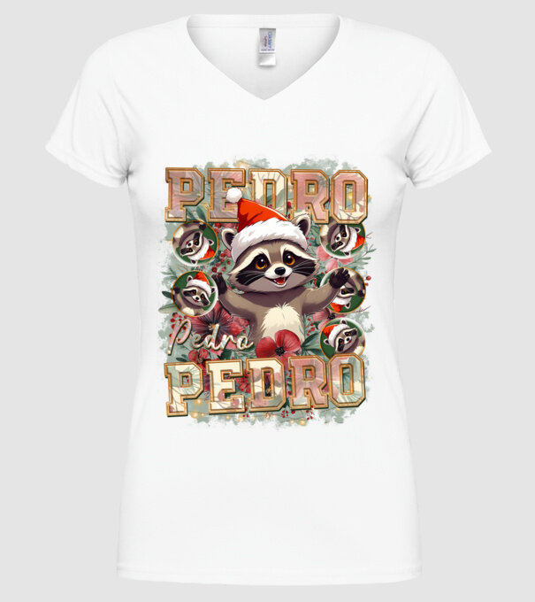 Pedro pedro flower xmas model alb pe tricou