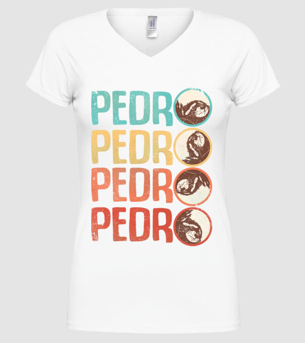 Pedro Pedro retro model alb pe tricou