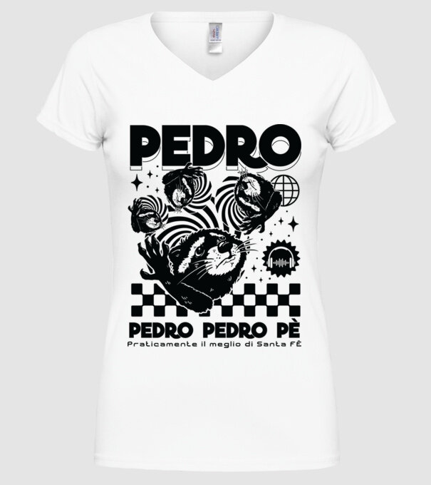 Pedro techno model alb pe tricou