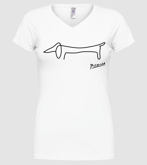 Picasso model alb pe tricou