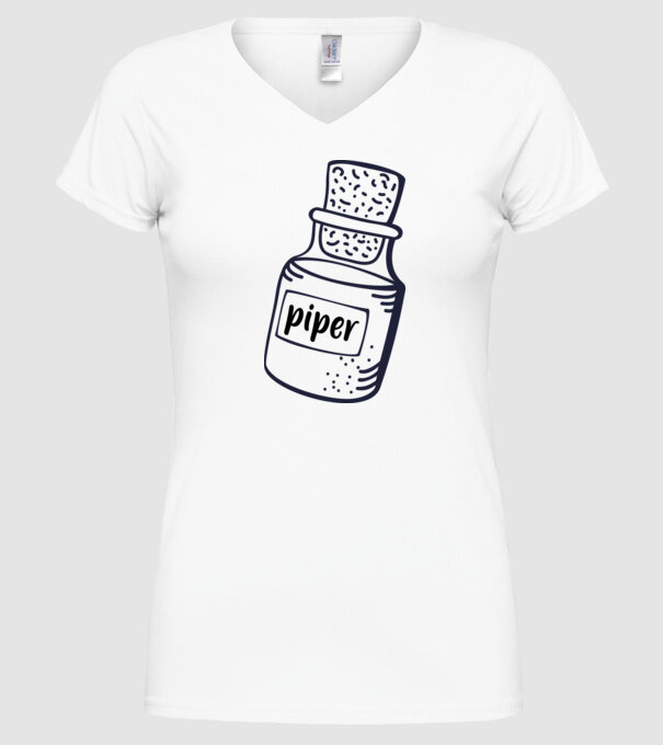 piper model alb pe tricou