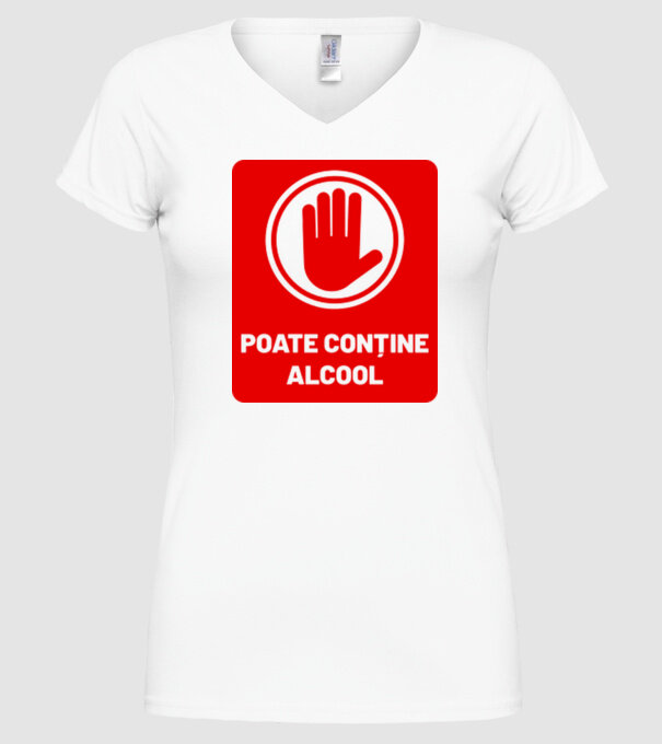 poate conține alcool model alb pe tricou
