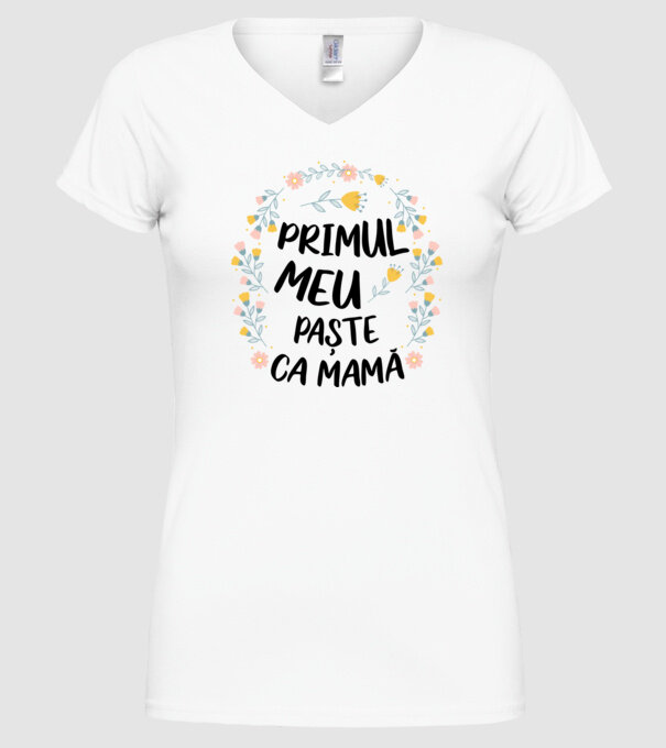 Primul meu Paște ca mamă model alb pe tricou