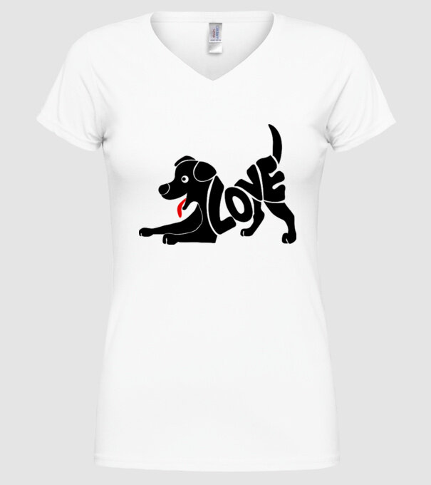 Puppy love model alb pe tricou