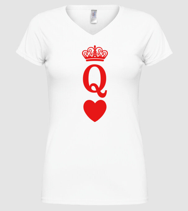 Queen model alb pe tricou
