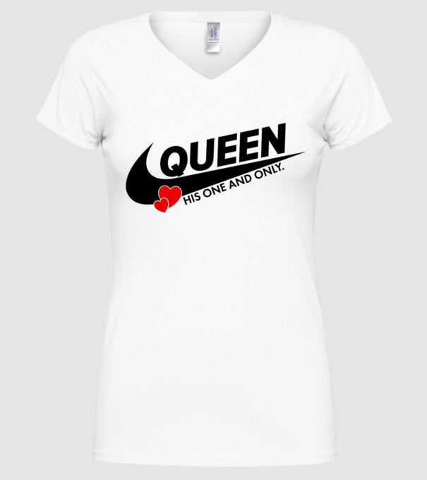 Queen model alb pe tricou