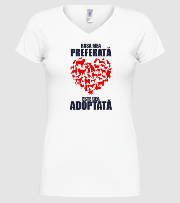 Rasa mea preferată este cea adoptată model alb pe tricou