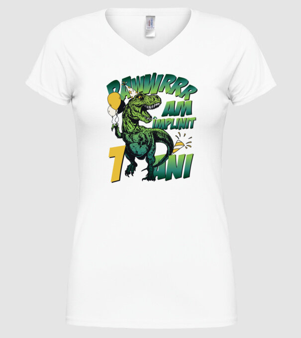 Rawr Am împlinit 1 an model alb pe tricou