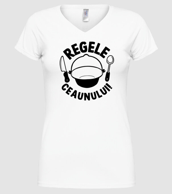 Regele - ceaunului! model alb pe tricou