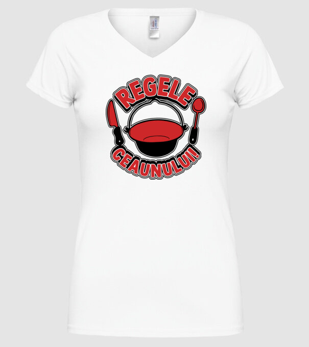 Regele - ceaunului! model alb pe tricou
