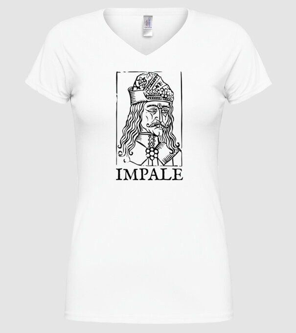 România dracula impale model alb pe tricou