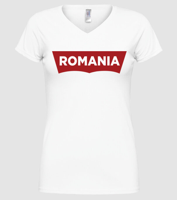 România levis model alb pe tricou