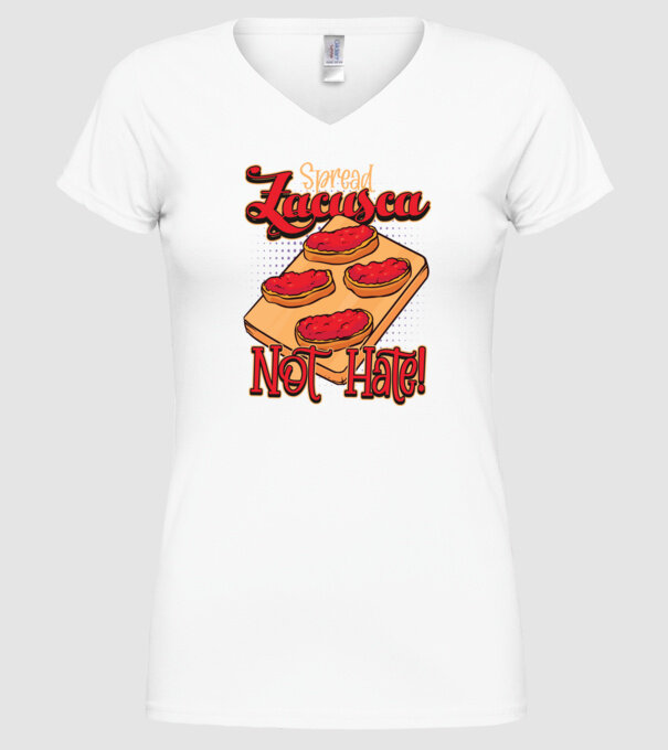 România Zacusca model alb pe tricou