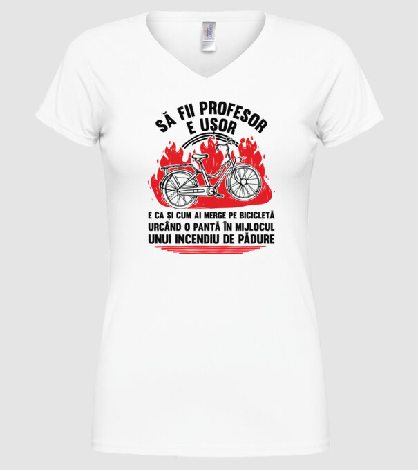 Să fii profesor e ușor model alb pe tricou