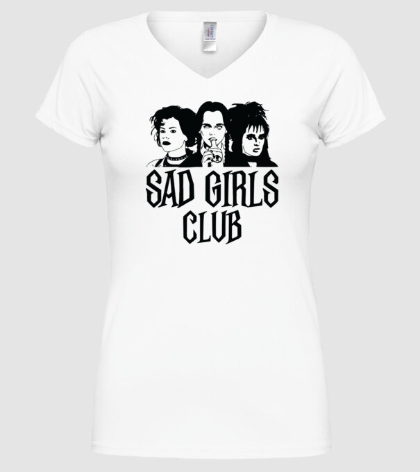 Sad Girls Club model alb pe tricou