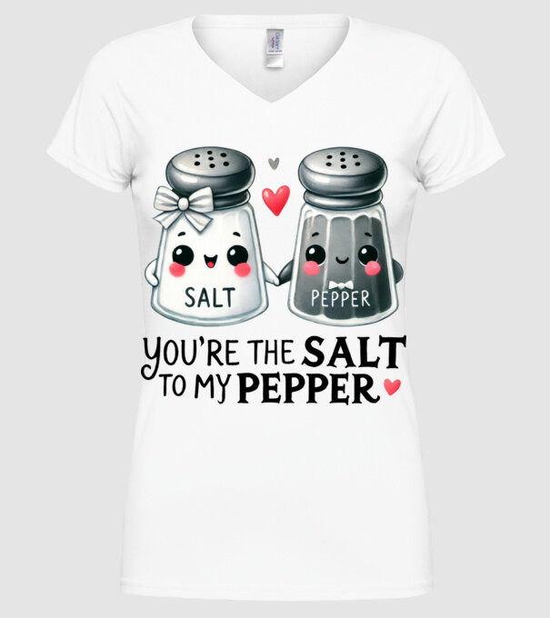 Salt to my Pepper model alb pe tricou