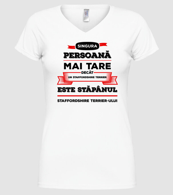 singura persoană mai tare decât un Pinscher la este stăpânul Pinscherului model alb pe tricou