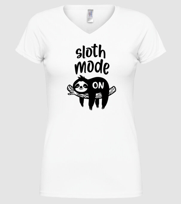 Sloth mode on model alb pe tricou