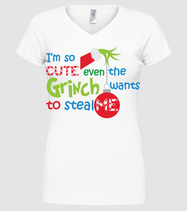 So cute Grinch model alb pe tricou