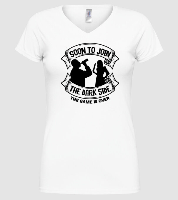 Soon join the dark side model alb pe tricou