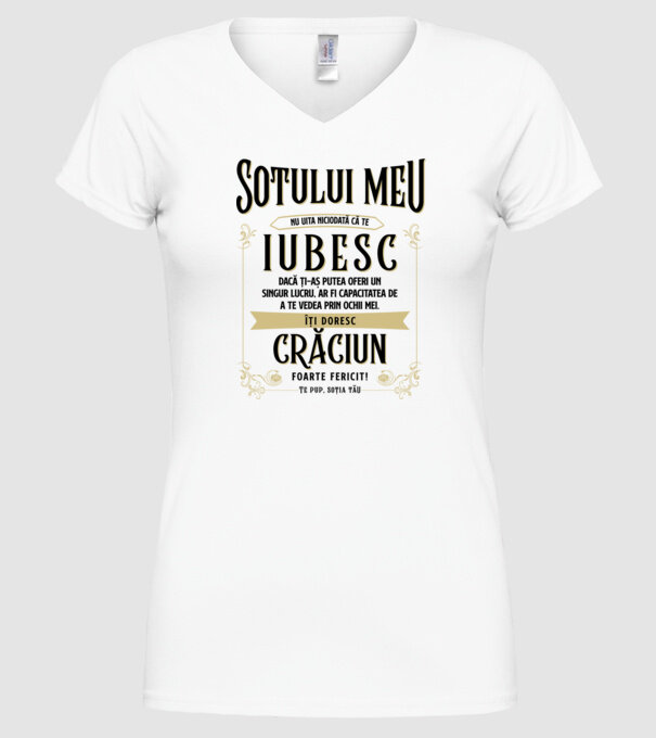 Soțului meu model alb pe tricou