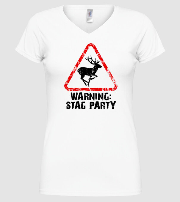 Stag Party model alb pe tricou