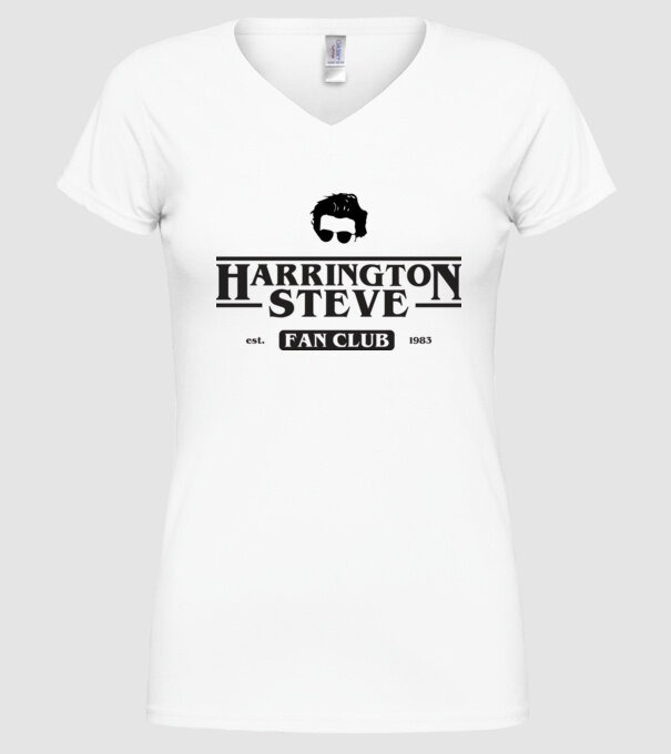 steve harrington fan club model alb pe tricou