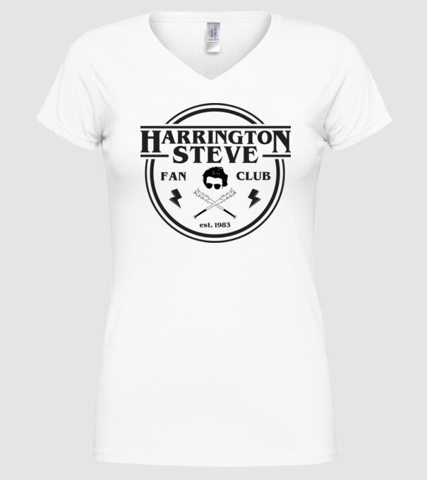 steve harrington fan club est 1983 model alb pe tricou