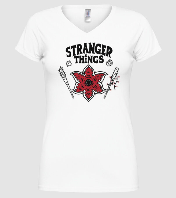stranger things demogorgon head2 model alb pe tricou
