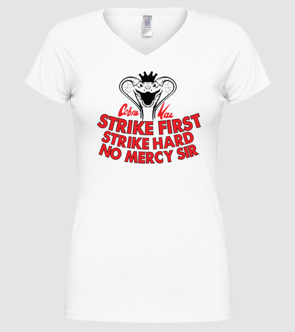 Strike first strike hard logo model alb pe tricou