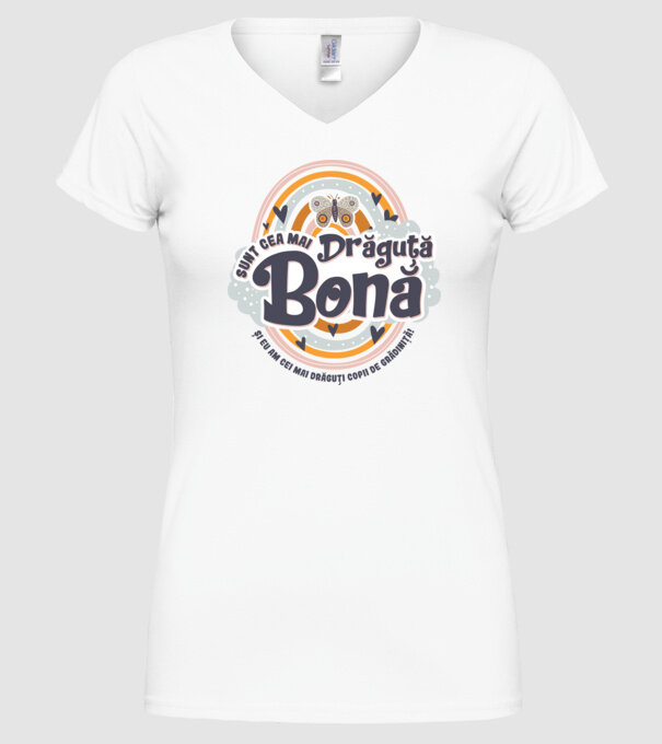 Sunt cea mai drăguță bonă! ... și eu am cei mai drăguți copii de grădiniță! model alb pe tricou