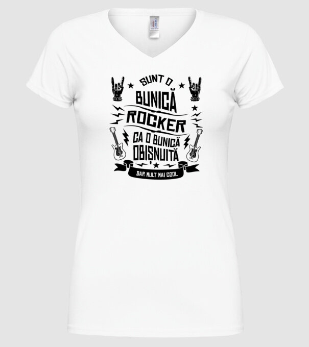Sunt o bunică rocker, ca o bunică obișnuită, dar mult mai cool model alb pe tricou