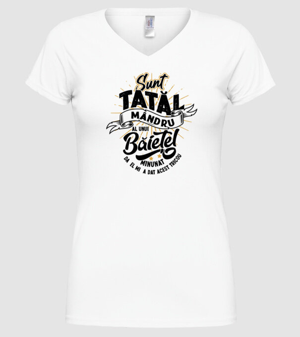 Sunt tatăl mândru al unui băiețel minunat model alb pe tricou