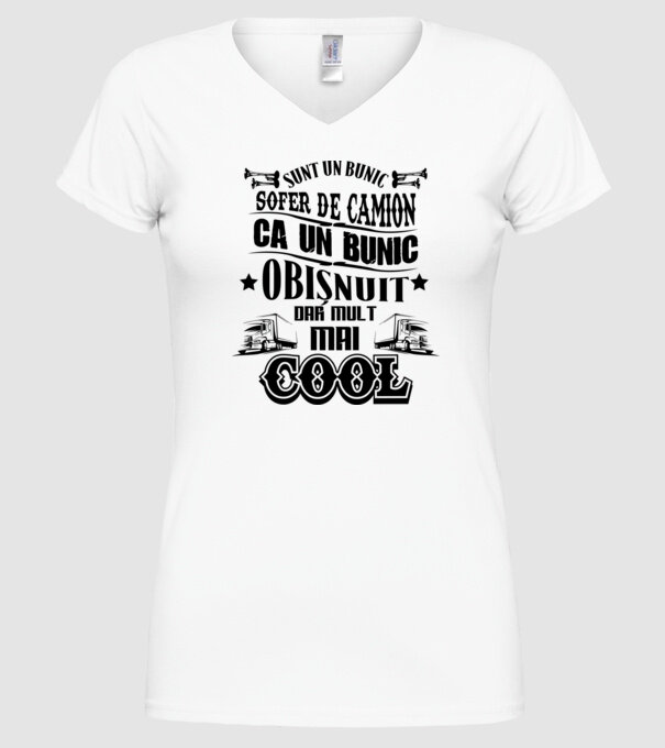 sunt un bunic de șofer de camion, ca un bunic obișnuit, dar mult mai cool model alb pe tricou